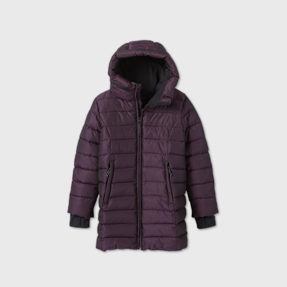 Girls Puffer winter Coat. Purple. Size L 10/12